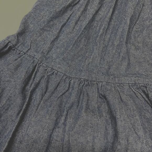 Patricia Wolf Skirt Denim Blue Jean Swing S Vintage Made in USA  Women's Tiered - Picture 3 of 12